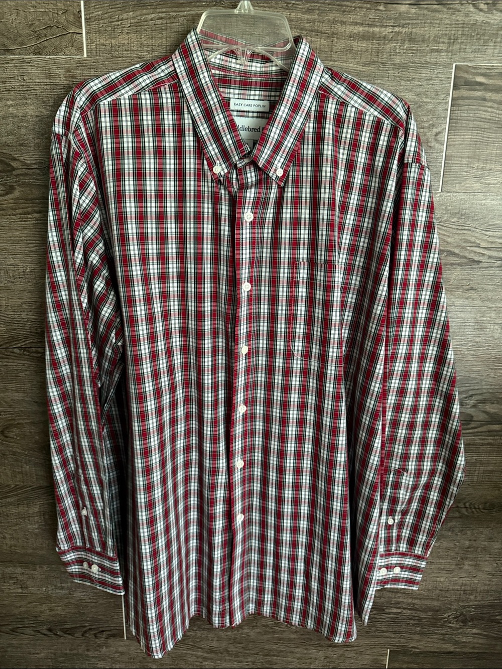 Saddlebred Red, White & Green Plaid Button-Down Shirt